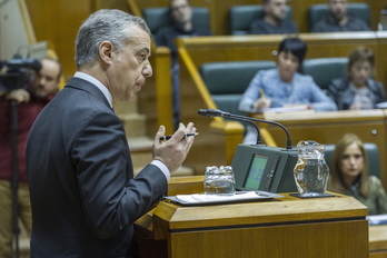 Iñigo Urkullu, en el pleno de control de hoy. (Juanan RUIZ/FOKU) 