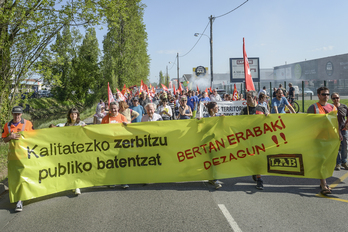 LABen blokea Angeluko mobilizazioan. (Isabelle MIQUELESTORENA)