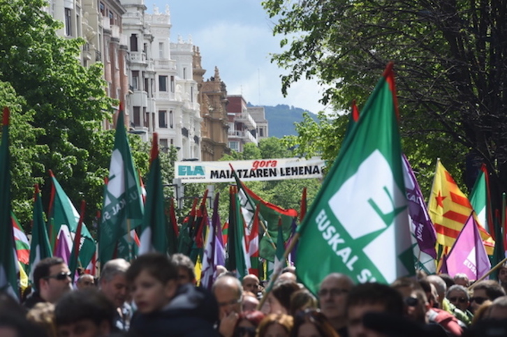 Manifestación de ELA en Bilbo con motivo del Primero de Mayo. (FOKU)