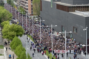 Manifestación en Iruñea contra la sentencia de ‘La Manada’. (Iñigo URIZ/FOKU)