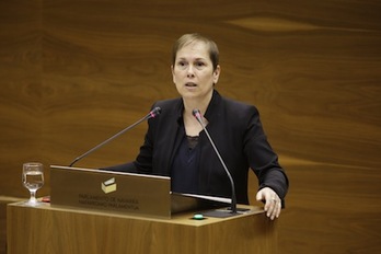 Barkos, en su intervención en el pleno del Legislativo. (PARLAMENTO DE NAFARROA)