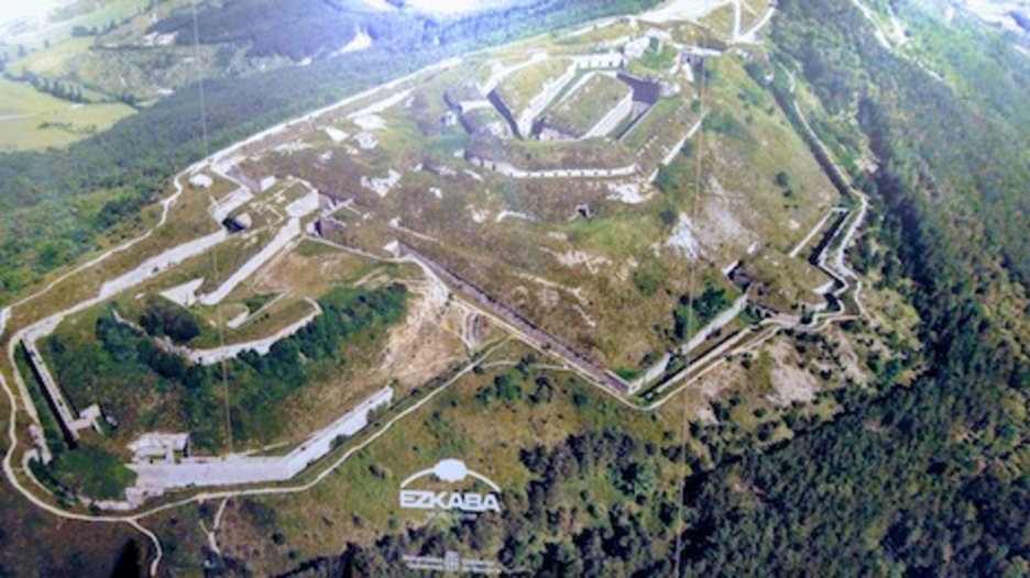 Vista aérea del fuerte de Ezkaba.