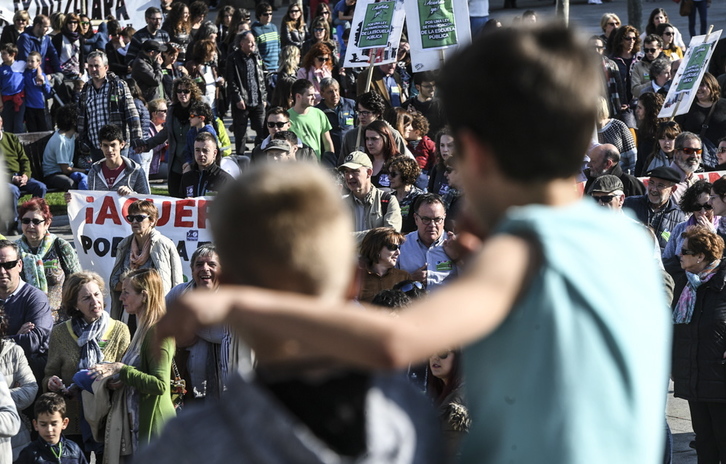 Manifestazioaren amaiera Gaztelu plazan. (Jagoba MANTEROLA / FOKU)