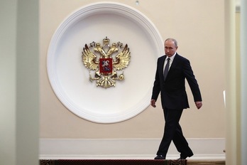 Vladimir Putin, en la ceremonia de toma de posesión. (Sergei BOBYLYOV/AFP) 