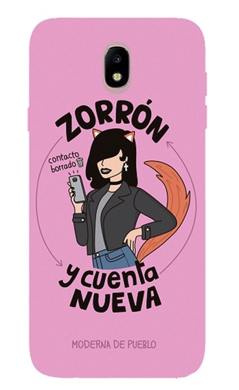 Funda con el lema «Zorrón y cuenta nueva». 