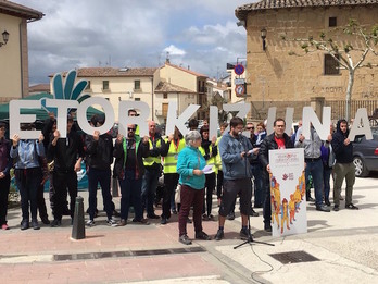 Comparecencia de Gure Esku Dago Nafarroa en Oteitza. (NAIZ.EUS)