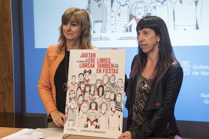 Presentación de la campaña de sensibilización contra las agresiones sexistas en fiestas en Nafarroa. (Jagoba MANTEROLA/FOKU)