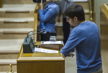 Lander Martínez, portavoz parlamentario de Elkarrekin Podmeos. (Juanan RUIZ/FOKU)