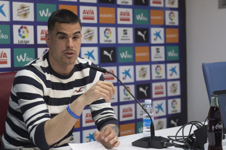 Dani García, en su despedida como jugador del Eibar. (Gorka RUBIO / FOKU)