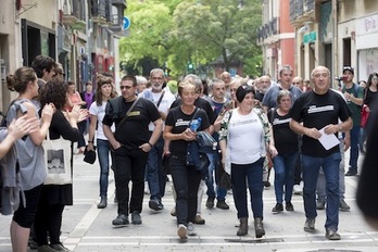 Padres y madres de los jóvenes de Altsasu en un acto en Iruñea. (Iñigo URIZ/FOKU)