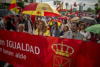 Imagen de la manifestación del sábado contra el euskara. (Jaizki FONTANEDA/FOKU)