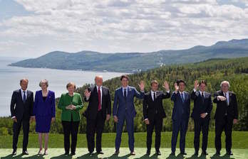 Foto de familia de los líderes del G7. (AFP)