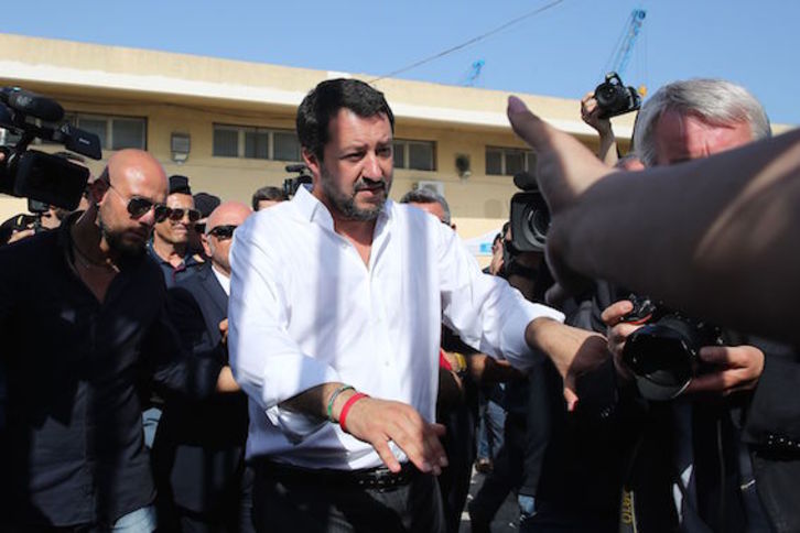 Salvini, durante su visita a Sicilia la semana pasada. (Carmelo LENZO/AFP)