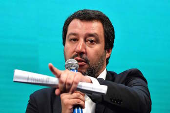 Matteso Salvini, en una reciente intervención pública. (Alberto PIZZOLI / AFP)
