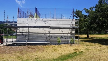 Imagen del mural sobre los sanfermines del 78 que se inaugurará este sábado día 23.