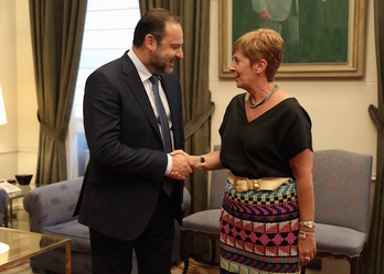 El ministro José Luis Ábalos y la consejera Arantxa Tapia se han reunido en Madrid. (IREKIA)