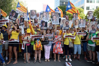 Manifestación el 14 de julio en Barcelona por la libertad de los presos independentistas y el regreso de los exiliados. Josep LAGO/AFP)
