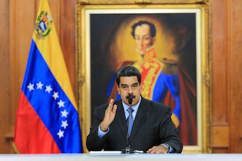 El presidente de Venezuela, Nicolás Maduro, en su mensaje a la nación. (AFP)