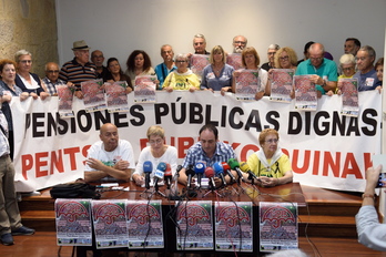 Rueda de prensa de el movimiento de pensionistas de Bizkaia. (FOKU)