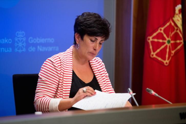 María Solana, portavoz del Gobierno de Nafarroa, en una anterior comparecencia. (Iñigo URIZ/FOKU)