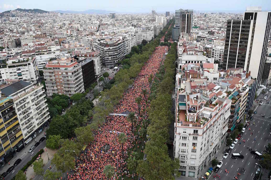 La multitud ha colapsado la Diagonal. (Josep LAGO/AFP)