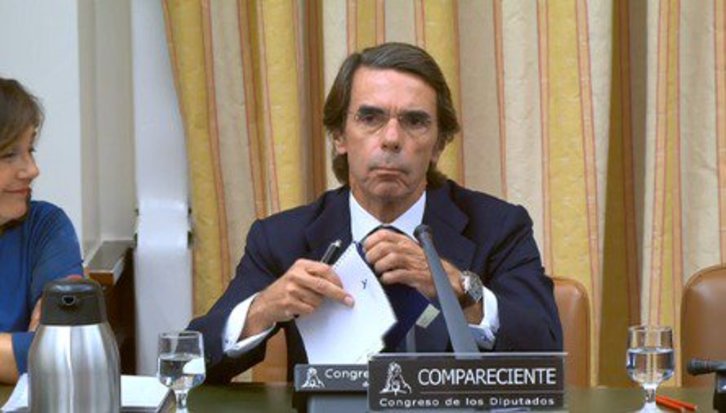 Jose´María Aznar, durante su comparecencia en el Congreso de Madrid. (@gpscongreso)