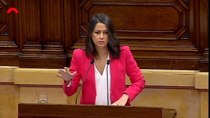 Intervención de la líder de la oposición, Ines Arrimadas, de Ciudadanos. (@ParlamentCat)