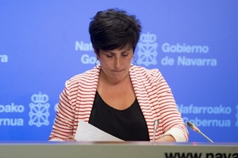 María Solana, portavoz del Gobierno de Nafarroa, ha desgranado los Presupuestos de 2019. (Iñigo URIZ/FOKU)