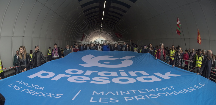 Manifestación por los presos celebrada el pasado octubre en Donostia. (Jon URBE / FOKU)