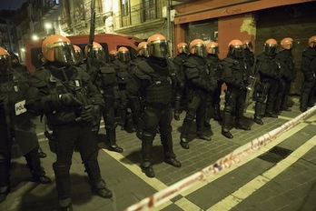 Barkos apoya la actuación de la Policía Foral en la clausura del gaztetxe Maravillas. (Jagoba MANTEROLA/FOKU)