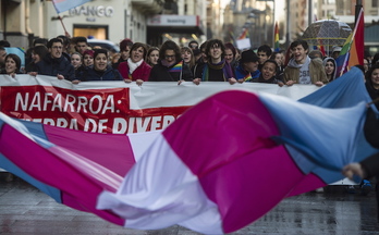 Manifestación contra la transfobia en Iruñea. (Jagoba MANTEROLA/FOKU)