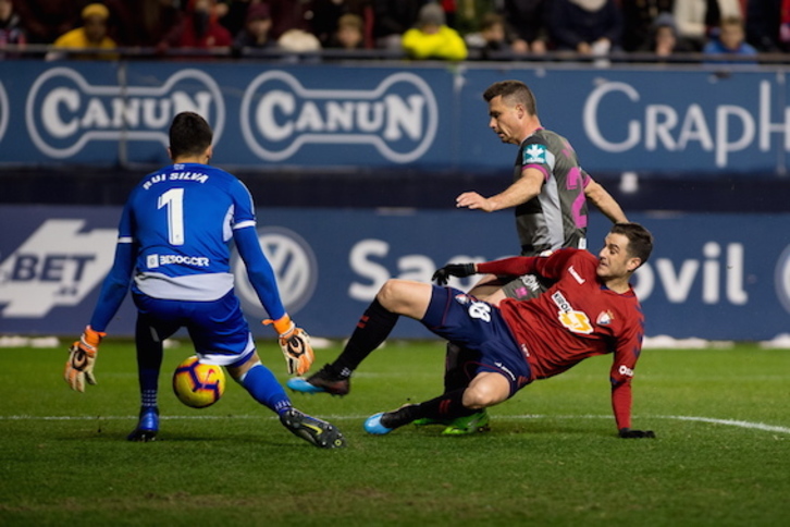 El gol de Rubén García ha dado los tres puntos a Osasuna. (Iñigo URIZ/FOKU)