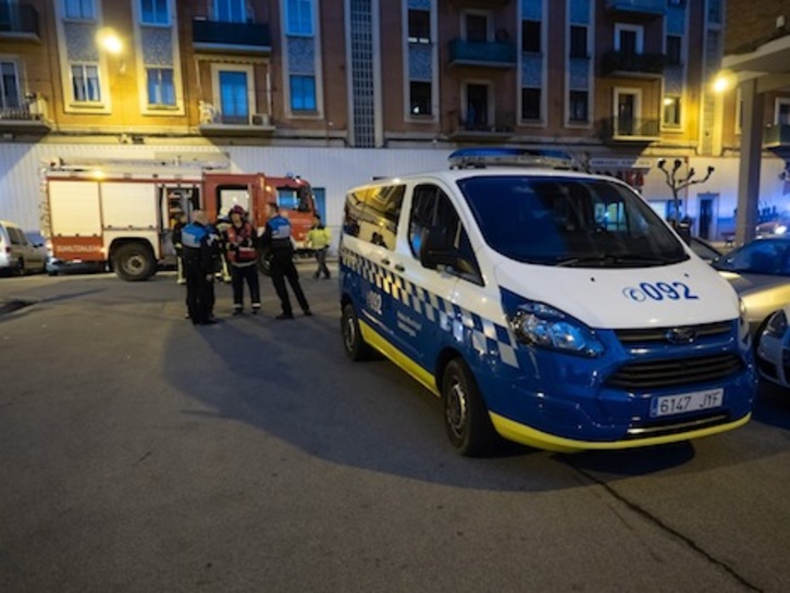 Imagen del incendio ocurrido en la Txantrea. (POLICÍA MUNICIPAL DE IRUÑEA)