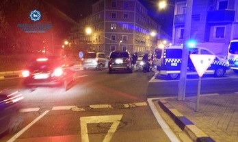 Imagen del lugar en el que se registró el accidente de Iruñea. (POLICÍA MUNICIPAL DE IRUÑEA)