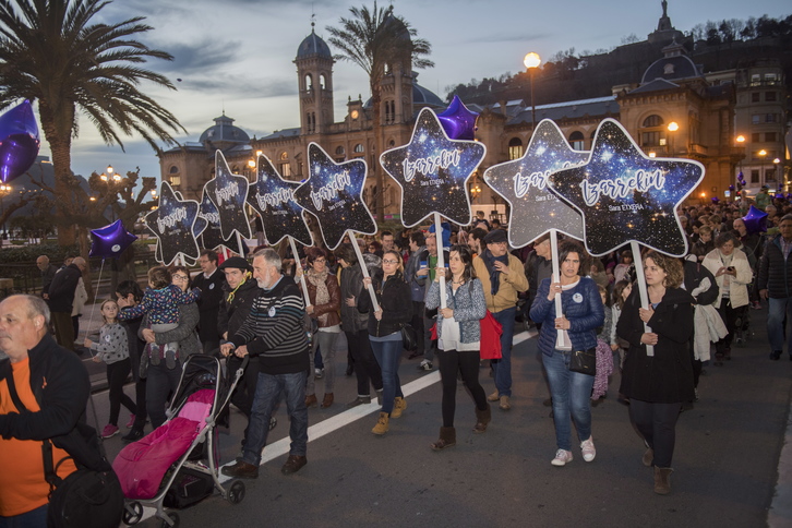 Movilización en apoyo a Sara Majarenas e Izar, en marzo de 2017.(Juan Carlos RUIZ/FOKU)