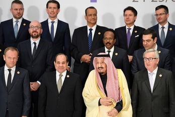 El rey saudí Salman, en la reciente cumbre UE-Liga Árabe en Egipto. [JALED DESOUKI / AFP]