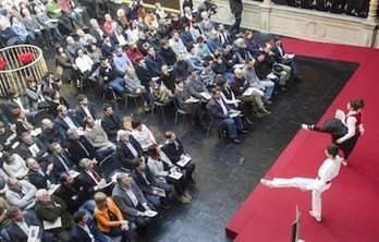 Acto de recuerdo a víctimas de violencia policial que celebró el Gobierno navarro en el marco de la ley anulada por el Constitucional.