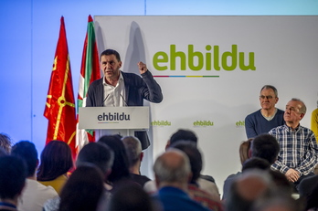  Arnaldo Otegi interviene en el acto que ha cerrado la Asamblea General de EH Bildu. (Jaizki FONTANEDA / FOKU)