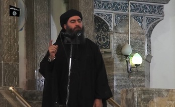 Captura de pantalla de un vídeo propagandístico de Al-Baghdadi. (AFP)