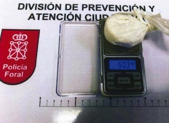 Speed que portaba uno de los detenidos en Barañain. (POLICÍA FORAL)