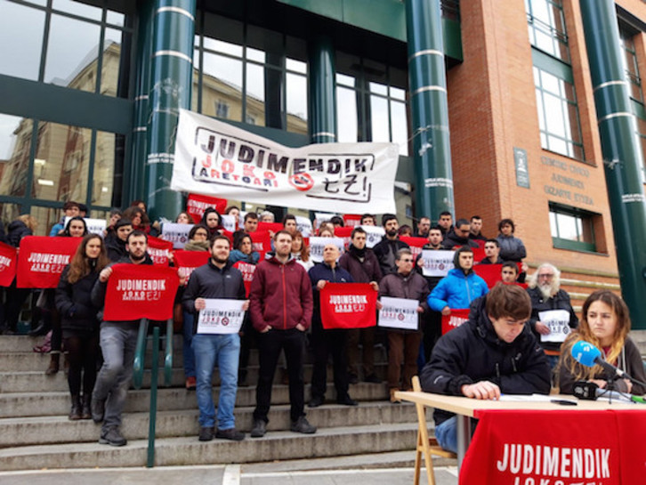 Rueda de prensa ofrecida en Judimendi. (Judimendiko G.A.)