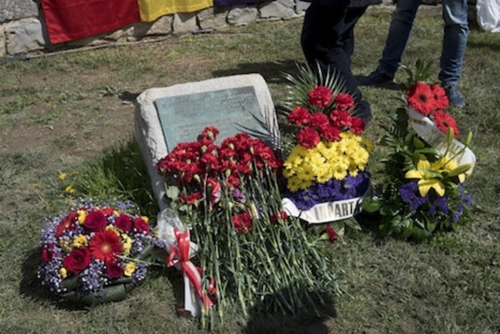 Homenaje a los fusilados en la Guerra del 36 en la Vuelta del Castillo de Iruñea. (Iñigo URIZ/FOKU)
