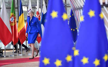 Theresa May, a su llegada a la cumbre de Bruselas. ( PHILIPPE HUGUEN / AFP)