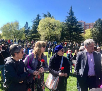 En el centro de la imagen, la lehendakari Uxue Barkos y la consejera Ana Ollo. (@uxuebarkos)