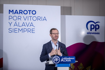 Javier Maroto, durante un reciente acto en Gasteiz. (Jaizki FONTANEDA / FOKU)