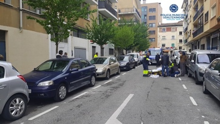 Imagen del atropello registrado en Iruñea. (POLICÍA MUNICIPAL DE IRUÑEA)