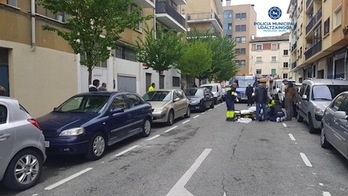 Imagen del atropello registrado en Iruñea. (POLICÍA MUNICIPAL DE IRUÑEA)