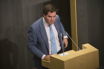 El candidato del PP por Gipuzkoa al Congreso español, Iñigo Arcauz. (Andoni CANELLADA/FOKU)