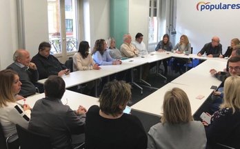 Reunión de la Ejecutiva del PPN, este viernes en Iruñea. (@PPNavarra)