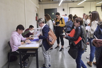 Jornada de votaciones en la UPNA. (Idoia ZABALETA / FOKU)